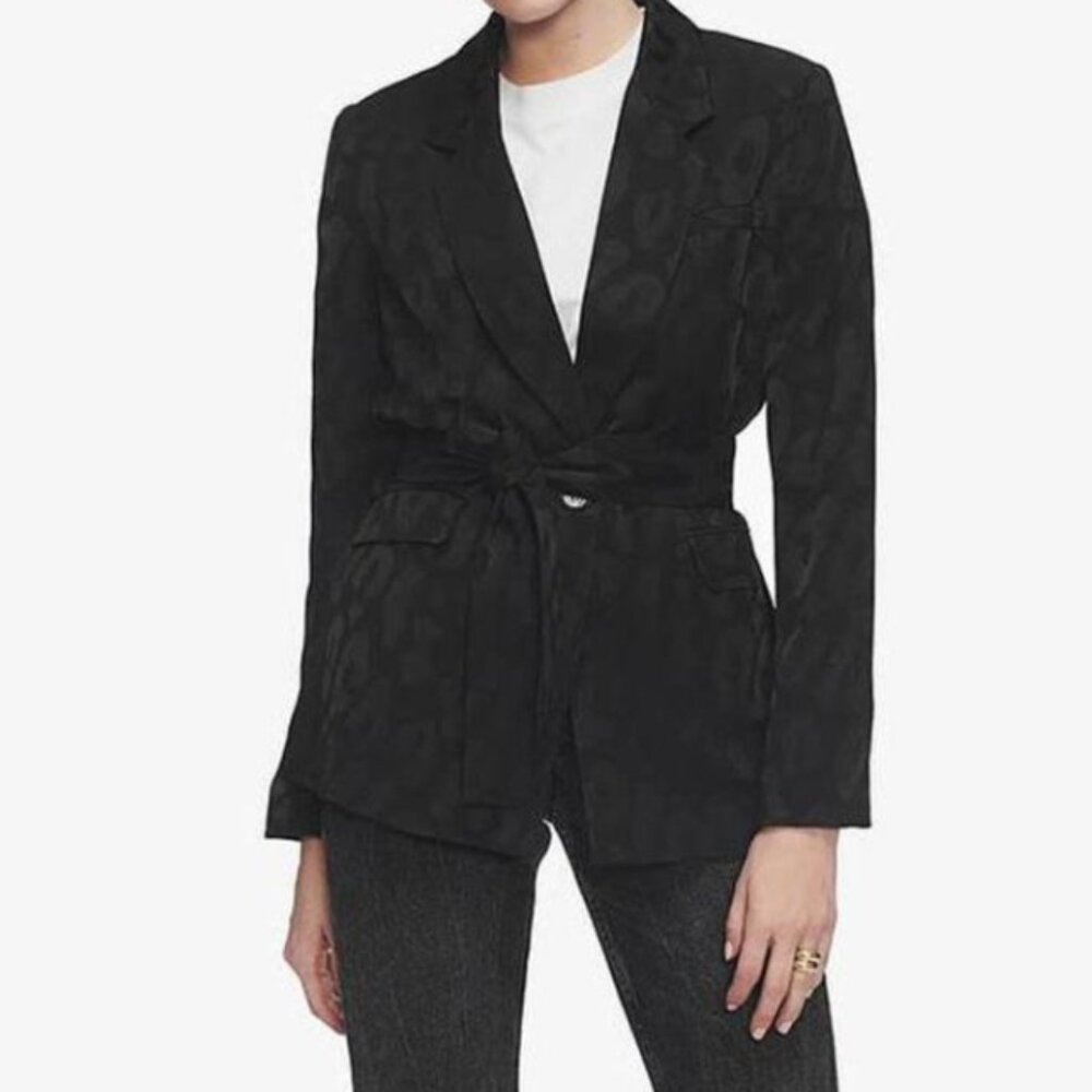 Anine Bing Tate Blazer, Black Leopard